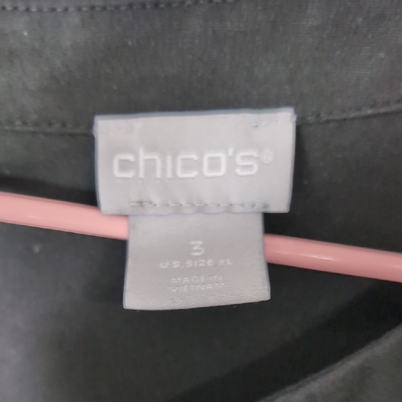 Chico's | Black Relaxed Boxy 3/4 Sleeve Blouse Size XL - Picture 5 of 7